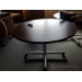 Espresso 48" Round Rolling Conference Meeting Table, Chrome Base